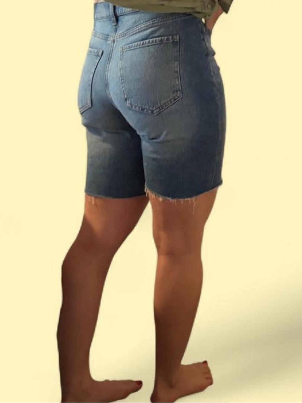Banana Republic Mid-Length Denim Shorts in Light Blue